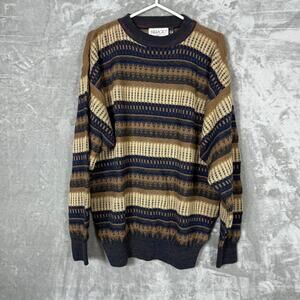 Vintage Bellagio Crewneck Knit Sweater Mens XL Striped